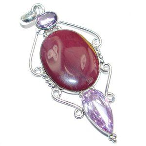 Australian Mookaite and Amethyst Pendant